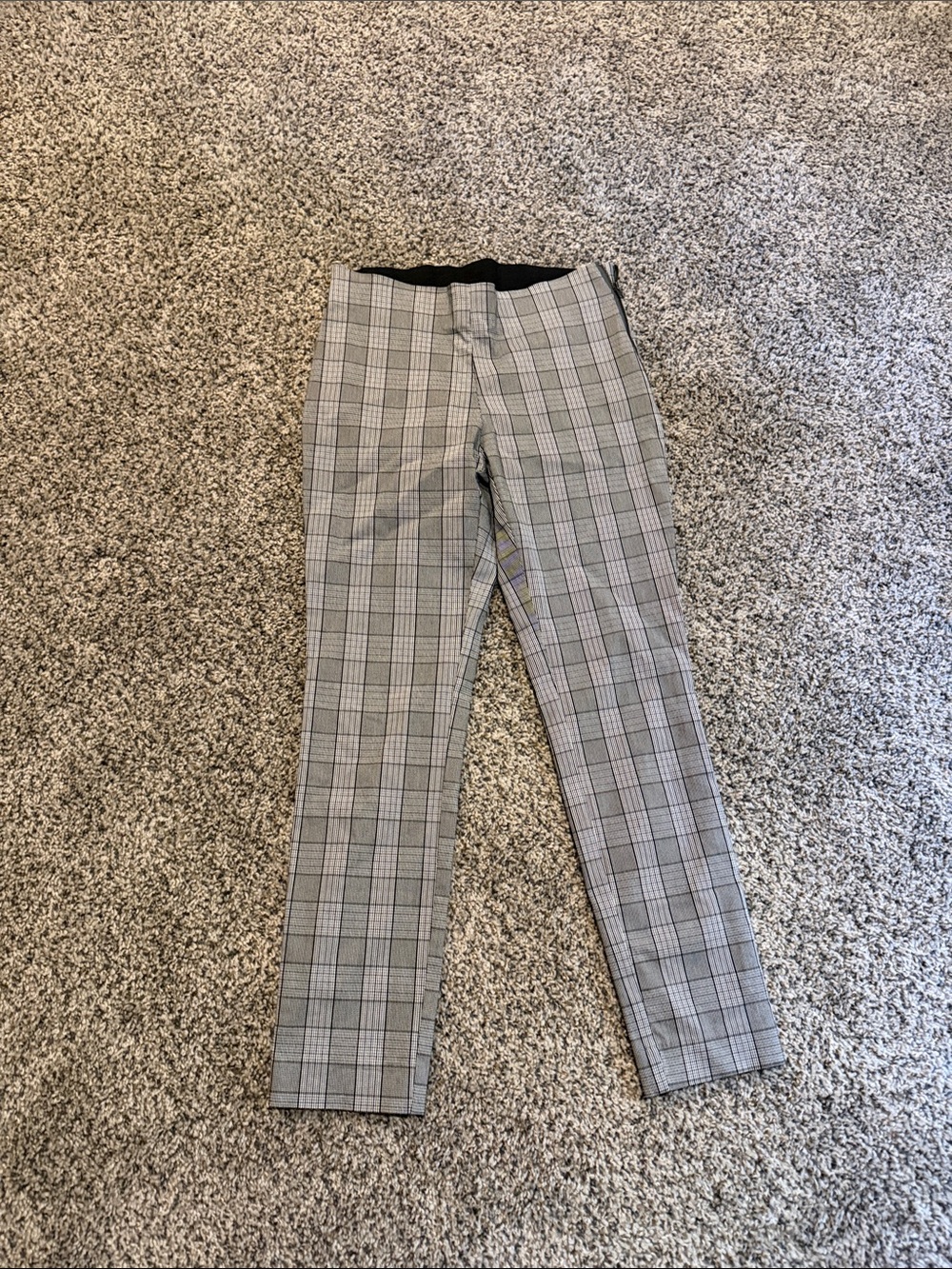 a new day Women's Gray Plaid Slim Dress Pants